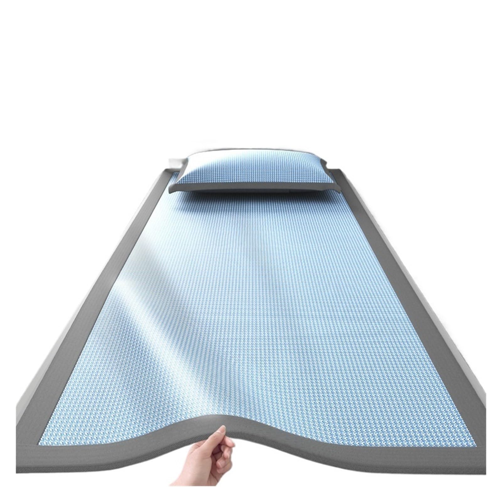 Surmatelas en soie glacée bleu 90x200cm avec housse intissée