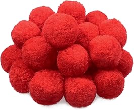 TOAOB 30 Pieces Large Red Pompoms 5 cm Felt Balls Pompoms for Decorations, Creative Crafts and Decorations DIY
