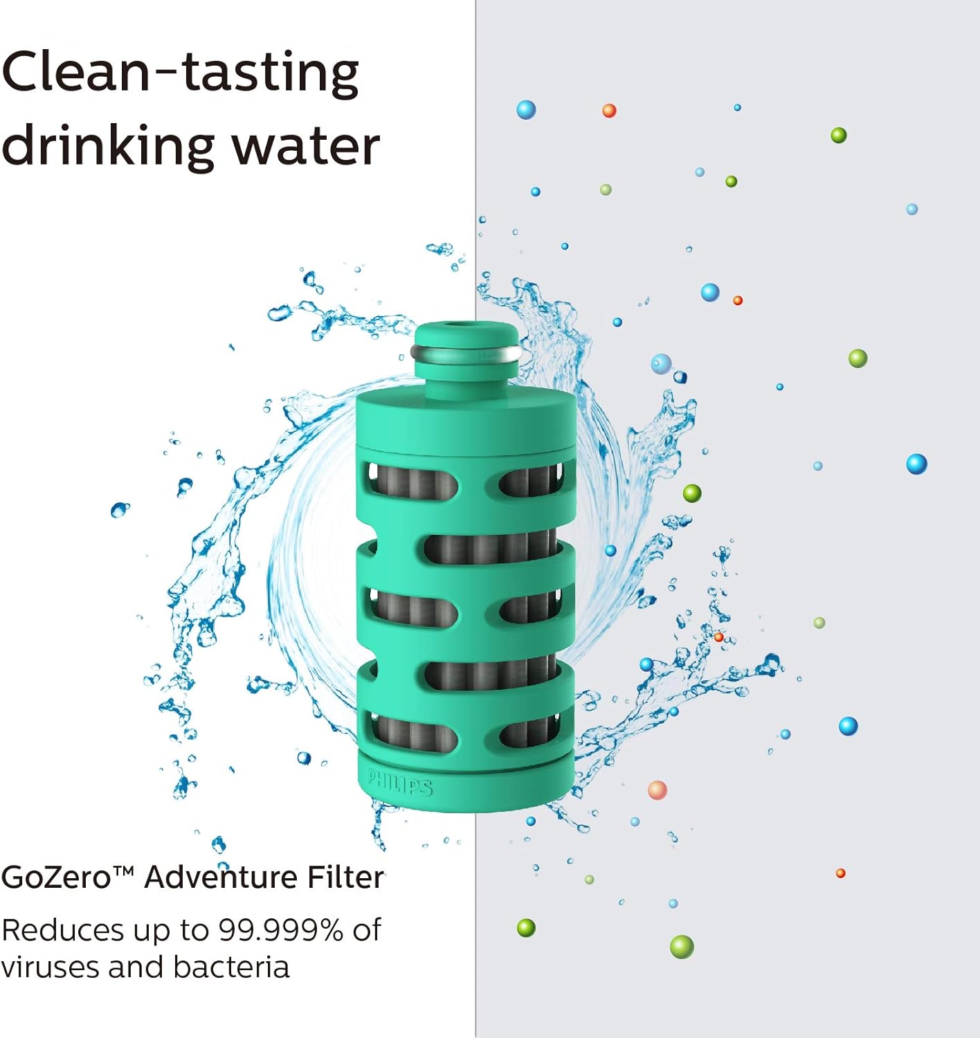 Philips Water GoZero Adventure Filters, Replacement Filter Cartridge, Electro-adsorptive Filter, for GoZero Active Bottle, (3 Counts), 20oz (AWP295/37) - Image 2