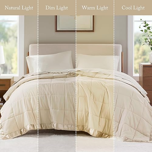 Miniatura 9 de Manta alternativa Windom de microfibra con control de humedad 3M, Poliéster, Ivory, Full Queen