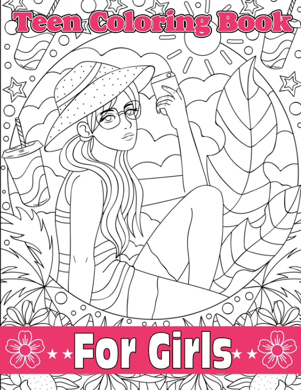 Buy Teen Coloring Book For Girls: 2 in 1 Coloring Book & Creativity ...