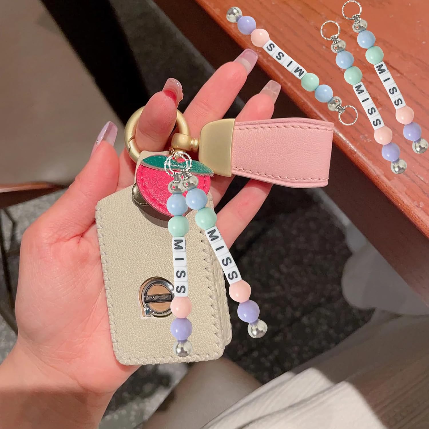 30pcs Beadable Keychains DIY Set, Metal Sliver Blank Keychains Bars Charmful Beaded Keychain Pendant Making Kit for Pendant DIY Crafts Jewelry Making - Image 6