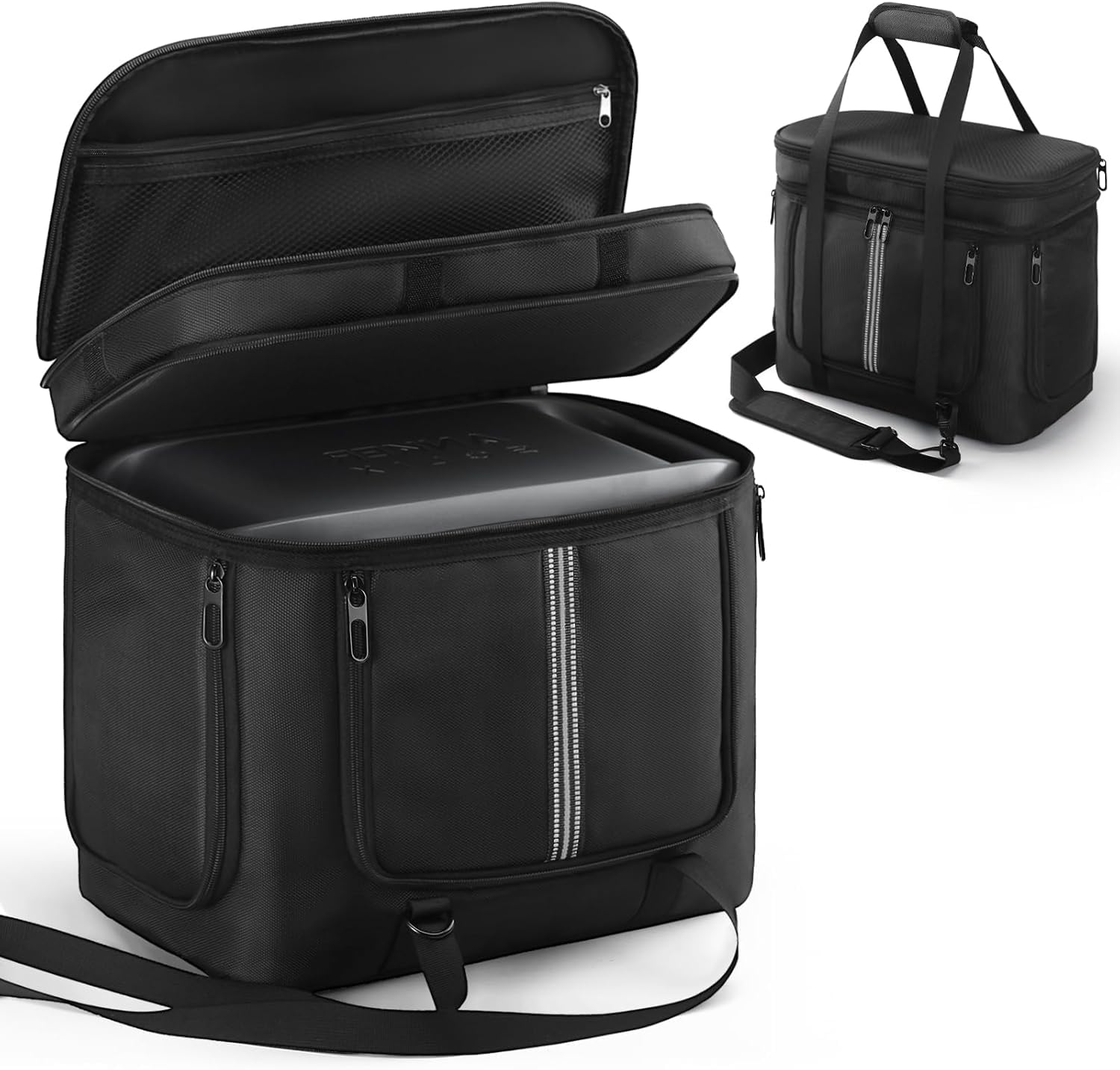 Jaffzora Carrying Case Compatible with Anker SOLIX C1000/Gen 2/C800 Portable Power Station, Protective Storage Bag with Pockets for Outdoor Travel Camping Charging Accessories