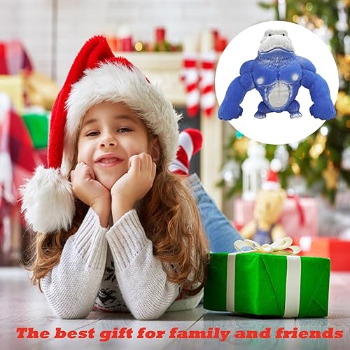 Miniatura 5 de Figura de juguete grande de gorila blando, juguete de mono de goma suave para niños y adultos, juguete elástico para aliviar el estrés y TDAH