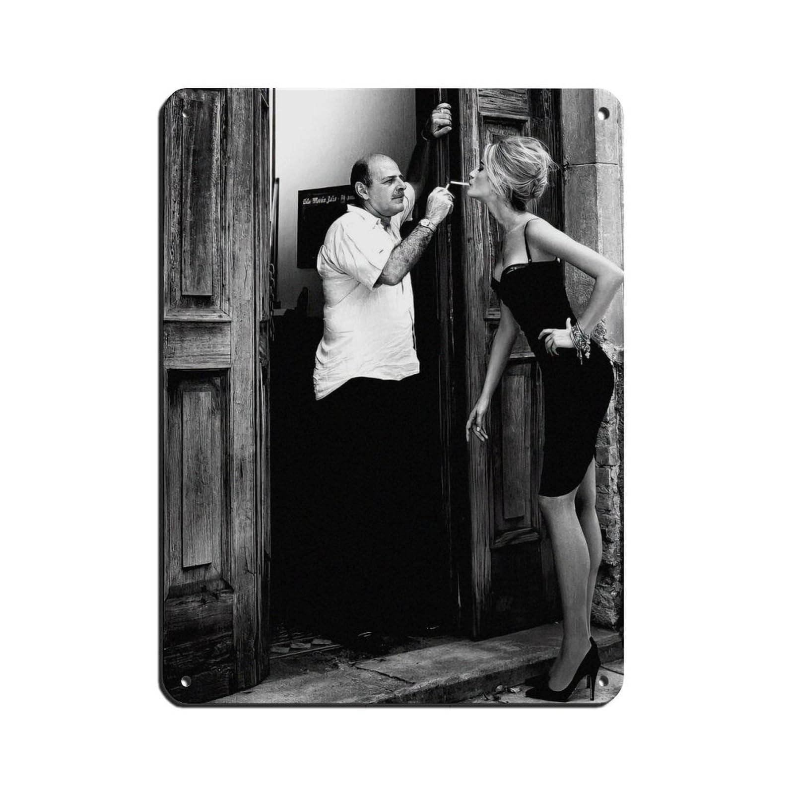 Woman Smoking A Cigarette in Paris, Tin Sign Vintage Metal Pub Club Cafe Bar Home Wall Art Decoration Poster Retro 12x16inch(30x40cm)
