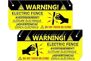 Electric Fence Warning Signs Caution Electric Fence Signs Danger 10 Pack 10...