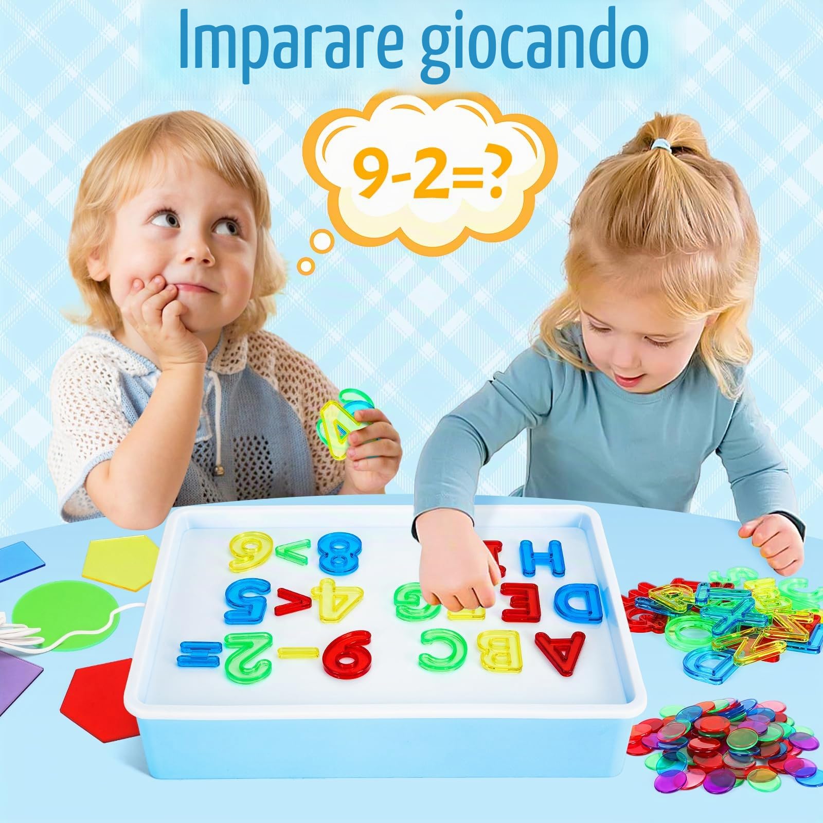 Yellcetoy Tavolo Luminoso Bambini, Giochi Sensoriali Autismo, Sensory Light Table, Giocattoli Educativi Prescolari per Bambini 3 4 5 6 7 8