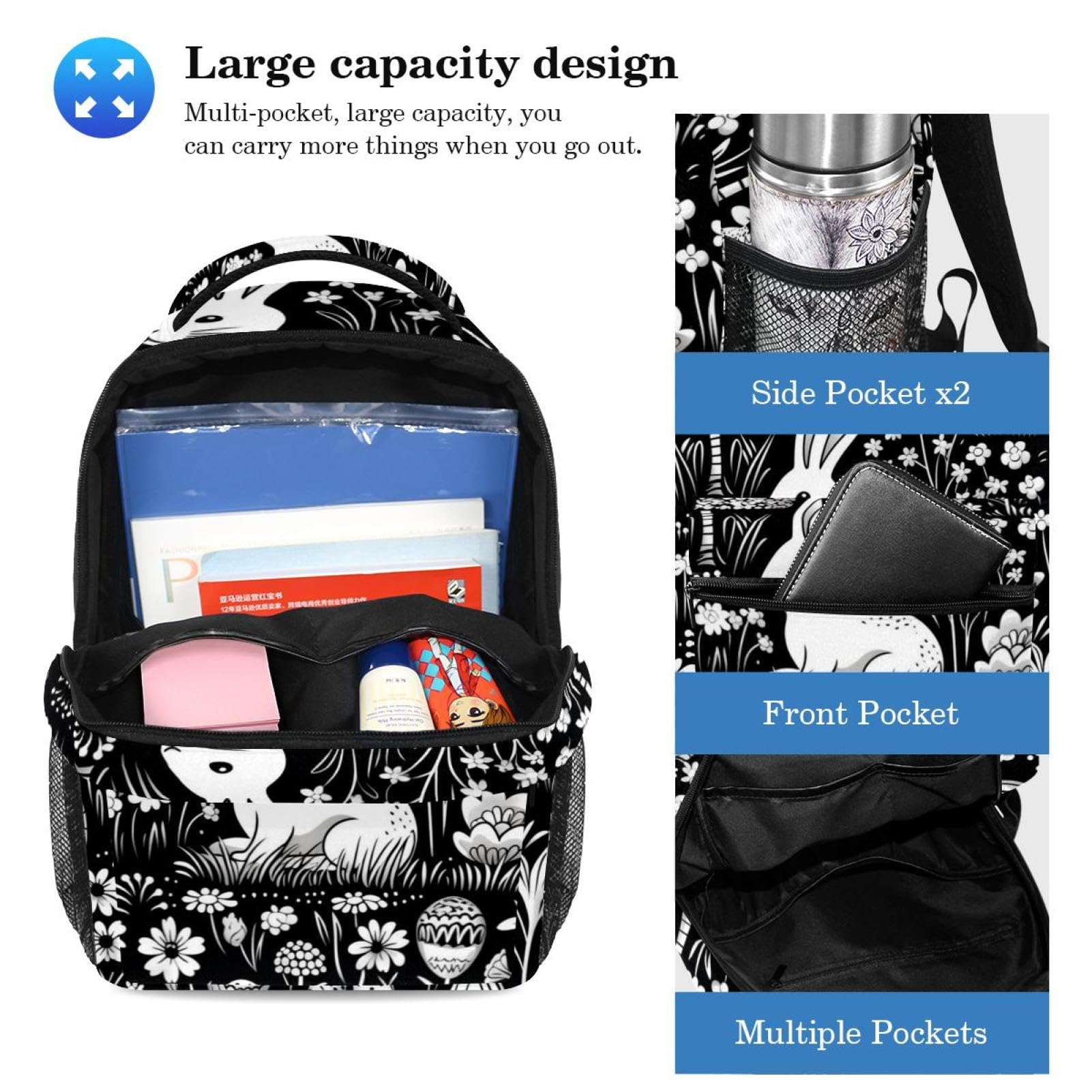 Happy Easter Day Stay Organized and Trendy, 2 szt. zestaw tornistra plecak dla chłopców, dziewcząt, nastolatków, najlepsza torba na książki podróżne