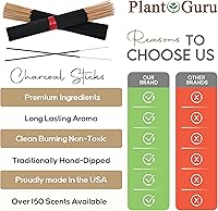 Vista 3 de Varillas de incienso para aliviar el estrés de 11 pulgadas, 1 paquete de 85 a 100 varillas, suaves y limpias, largo tiempo de combustión, de 45 a 60