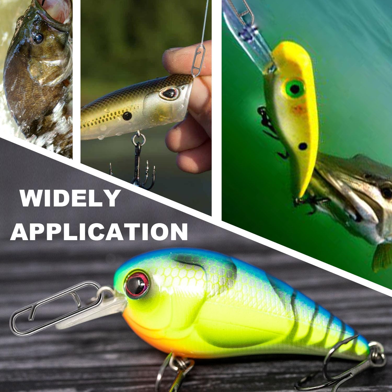 200pcs Fishing Power Clips, High Strength Speed Clips Stainless Steel Quick Change Clip, Freshwater Saltwater Crankbait Popper Lures Fast Link Snap Connector - Image 3