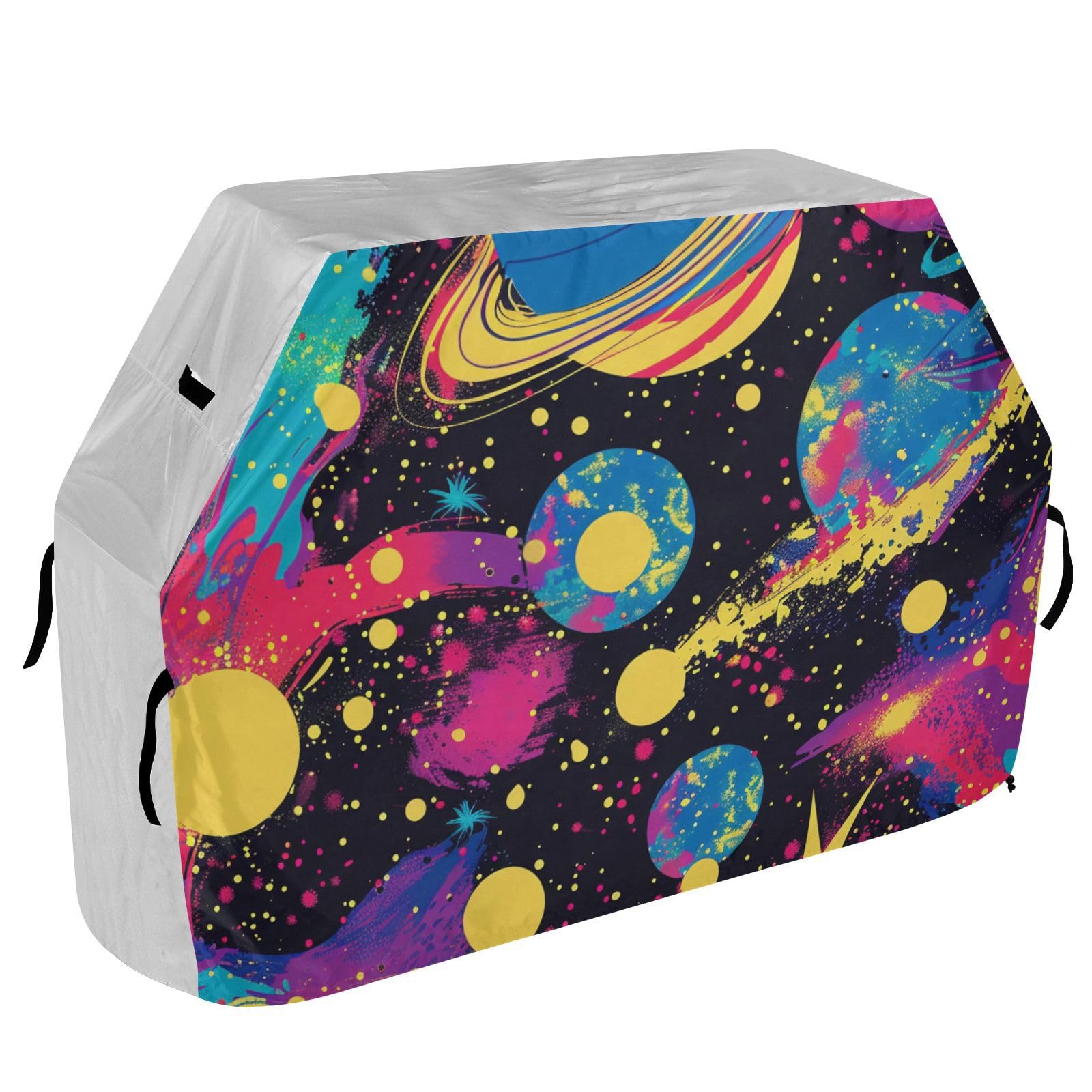 Pop Art Planets pokrowiec na grilla 150 cm, wodoodporne, wytrzymałe, odporne na blaknięcie i promieniowanie UV, pokrowce na wędzarnie z regulowanym sznurkiem na kurz i wiatr