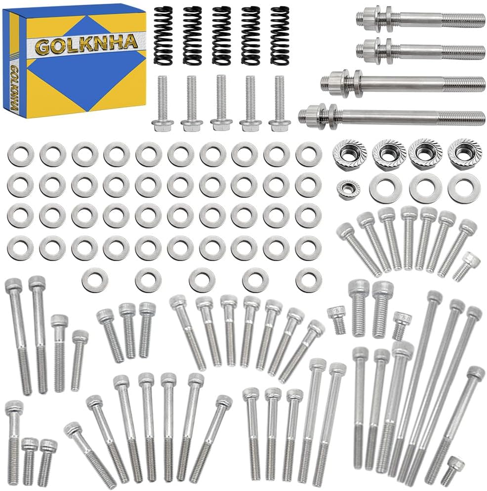 400EX Stainless Steel Bolt Screw & Cylinder Head Studs Titanium Head Stud Bolt Nut Kit Set Compatible with Honda TRX 400EX TRX400X 1999-2014