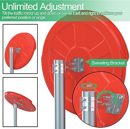 Miniatura 5 de RELIANCER Espejo de Seguridad Convexo de 32", Espejo Curvado de Seguridad para Tráfico en Carretera y Entrada de Vehículos, Espejos de Vigilancia