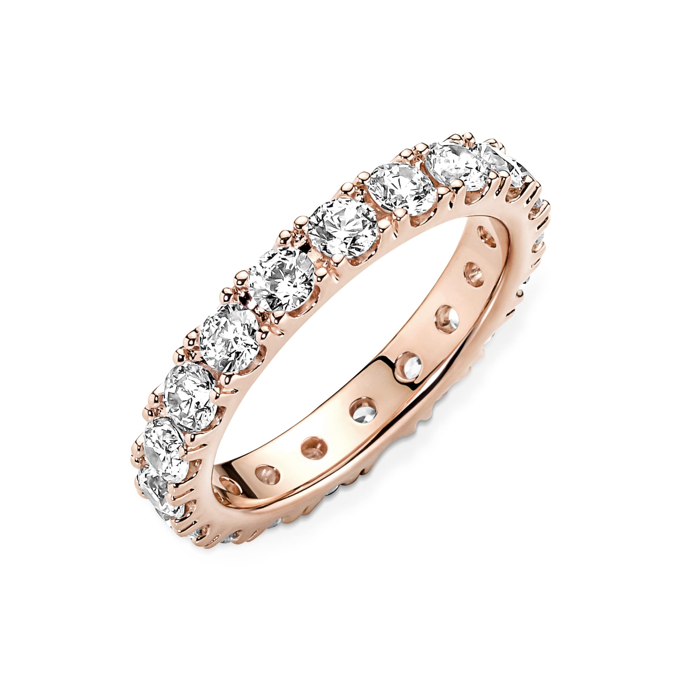 PANDORA Timeless - Anello Eternity fascia scintillante, placcato in oro rosa 14k, con pietre di zirconia cubica incolori