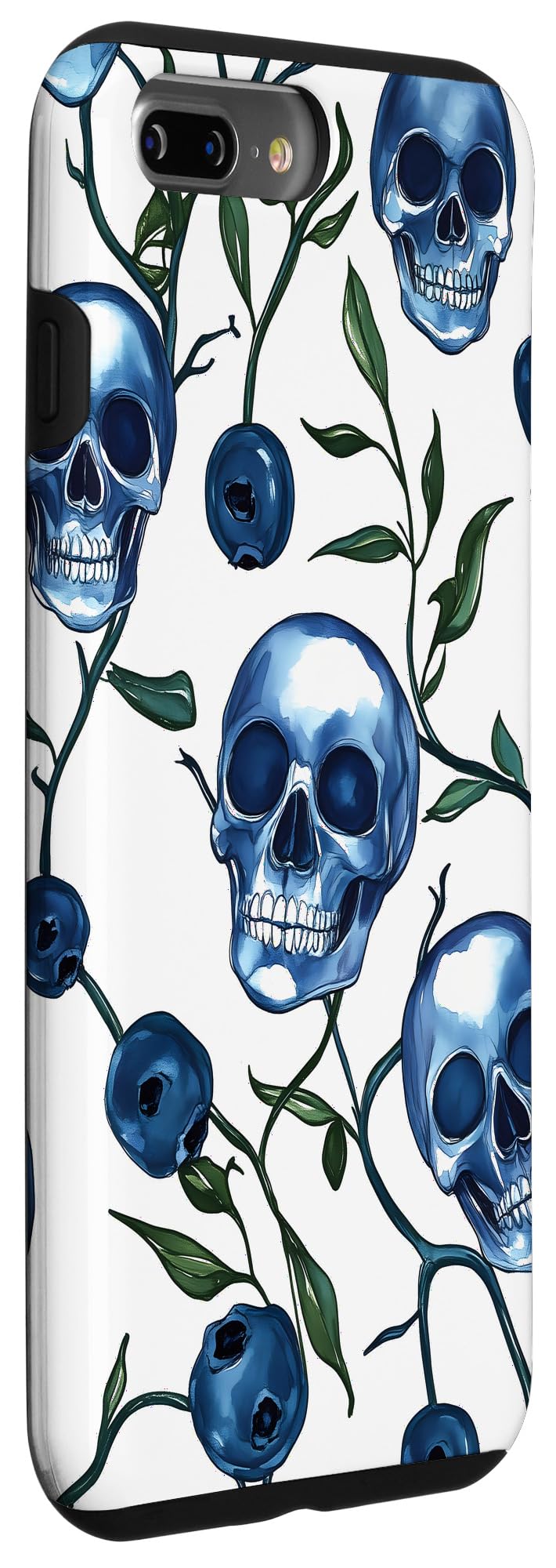 Blue Skull Floral Pattern Case for iPhone 7 Plus/8 Plus - Image 3