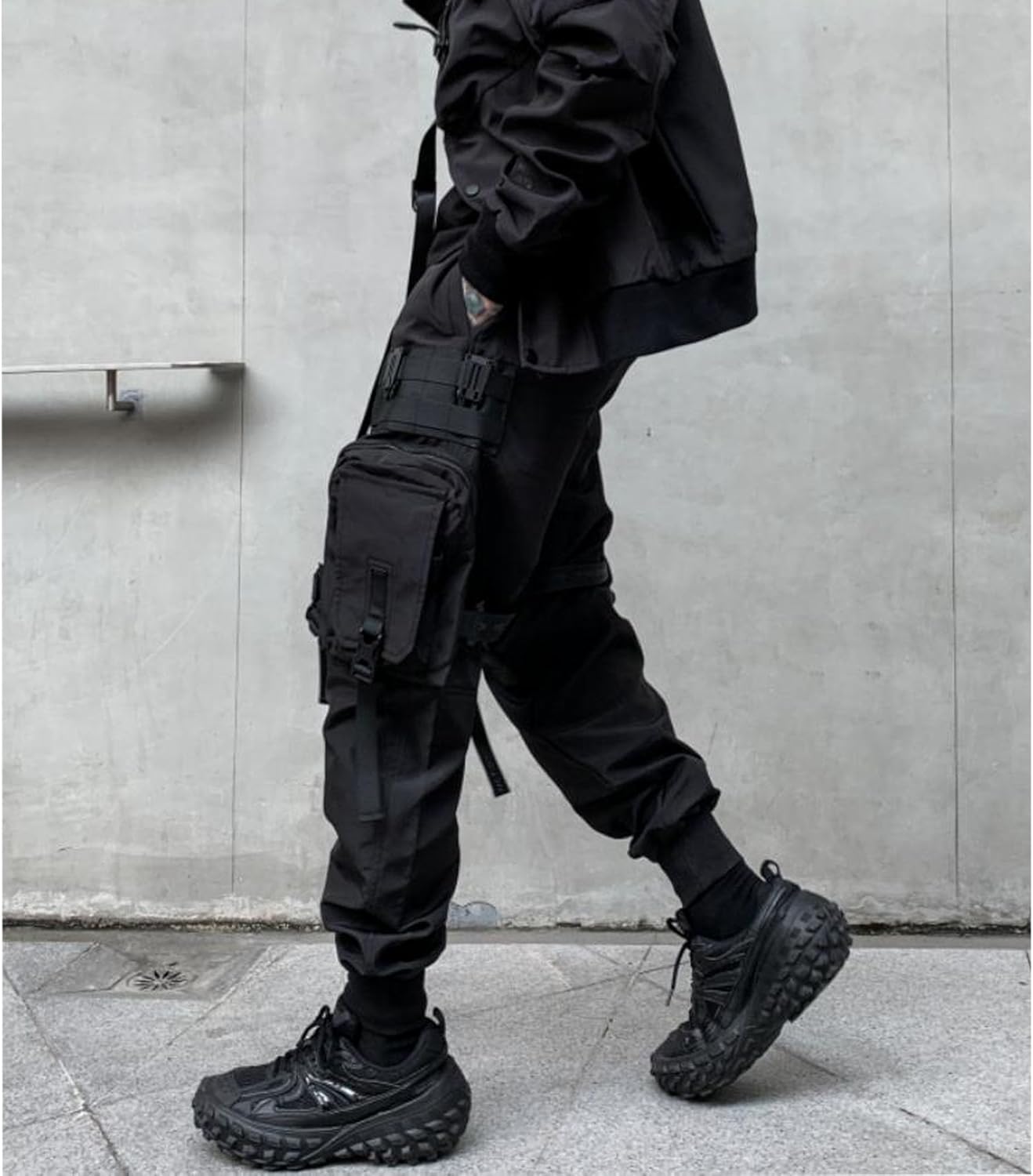 Men's Functional Style Paratrooper Tactical Cargo Techwear Punk Streetwear Goth Pants - Image 4