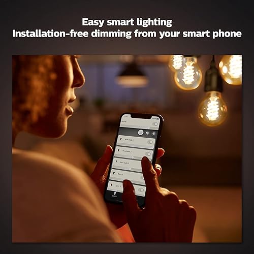 Miniatura 4 de Philips Hue Bombilla LED inteligente de filamento A19 de 40 W, luz blanca cálida suave, 1 paquete, 550 lúmenes, E26, interior, control con