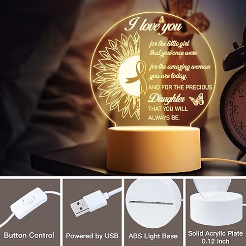 Miniatura 5 de Vetbuosa Regalo para hija de mamá, luz nocturna acrílica para el regreso a clases, regalos de cumpleaños para hija de mamá y papá, regalos de primer