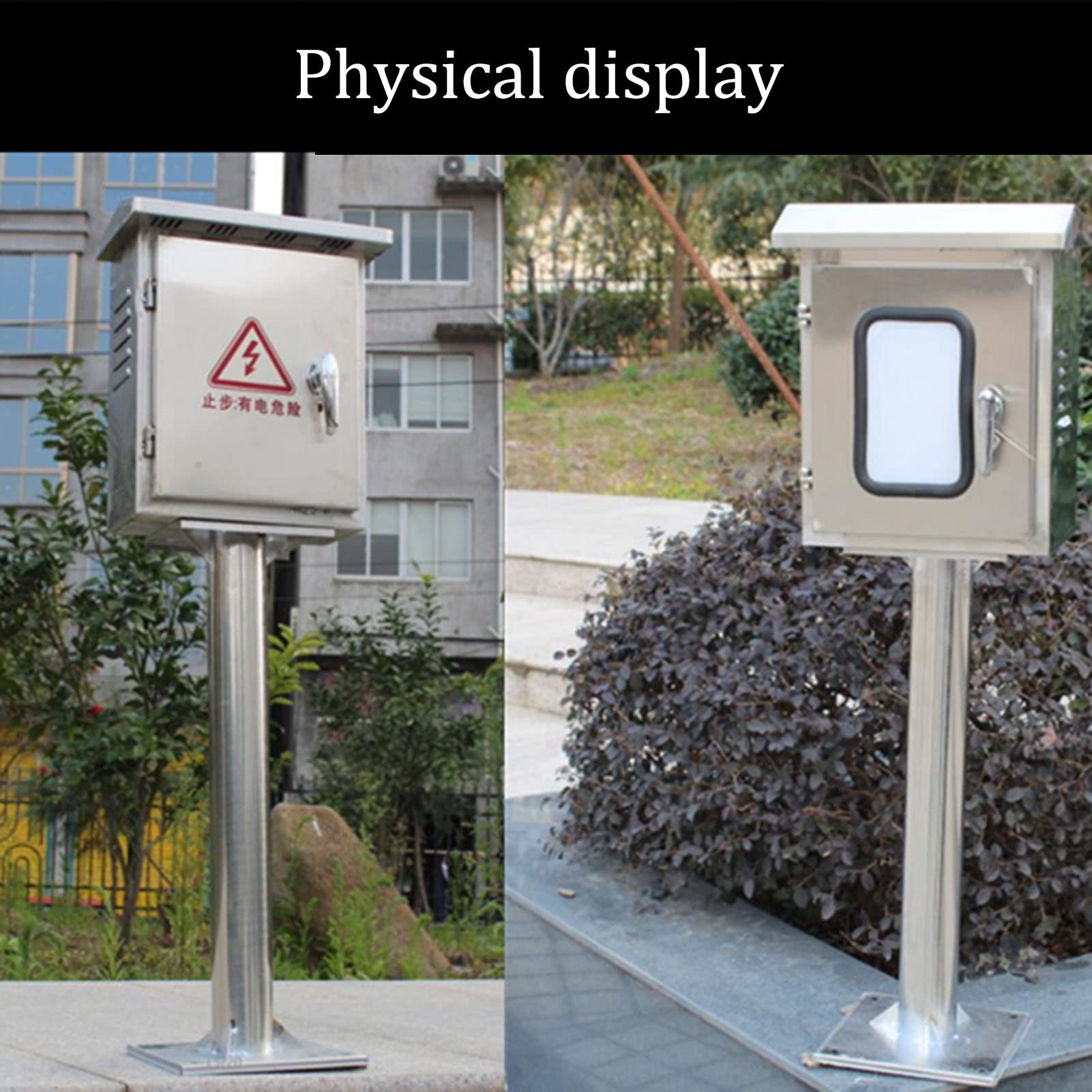 Edelstahl Stromverteilerkasten, Metall-Anschlusskasten, Projektkasten, Solar-PV-Kombikasten, Kabelbox für Außenbereich, Wasserfest IP65, Silber