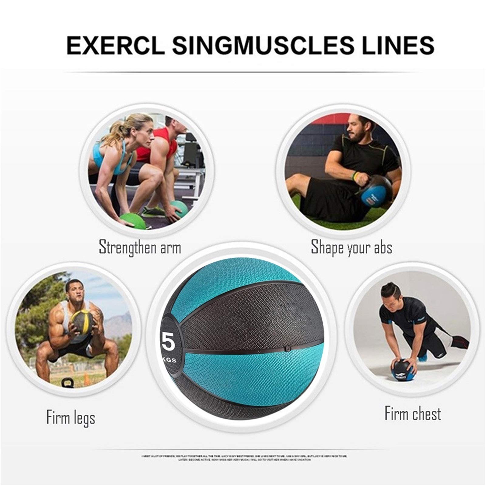 Pelota Medicinal Bola De Entrenamiento Físico, Equipo De Entrenamiento Deportivo De Entrenamiento De Músculo Abdominal, 3kg / 6.6lbs