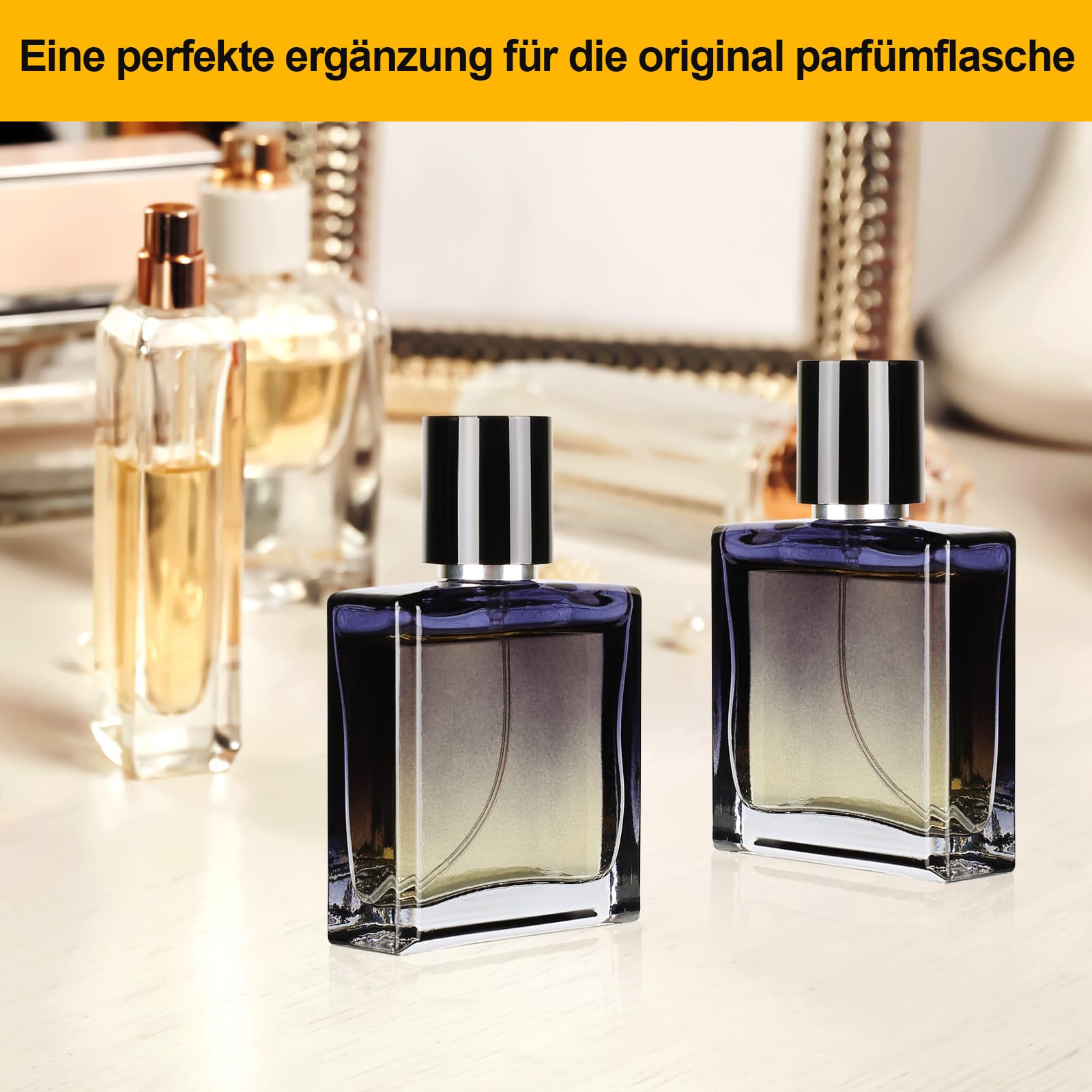 2 sztuki 30 ml rozpylacze do perfum, gradientowe niebieskie kwadratowe rozpylacze do perfum dla kobiet lub dziewczyn, pusty flakon do perfum z akcesoriami takimi jak lejek, dozownik do