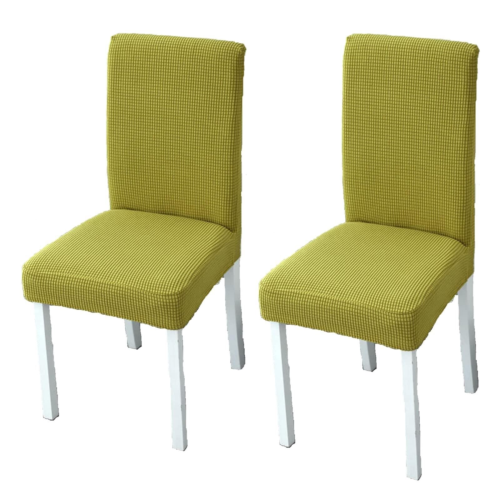 NMVAWIPT Stretch Dining Chair Slipcovers Covers Removable Kitchen Protector For Room Hotel Wedding Banquet Corn(52#,2pcs)