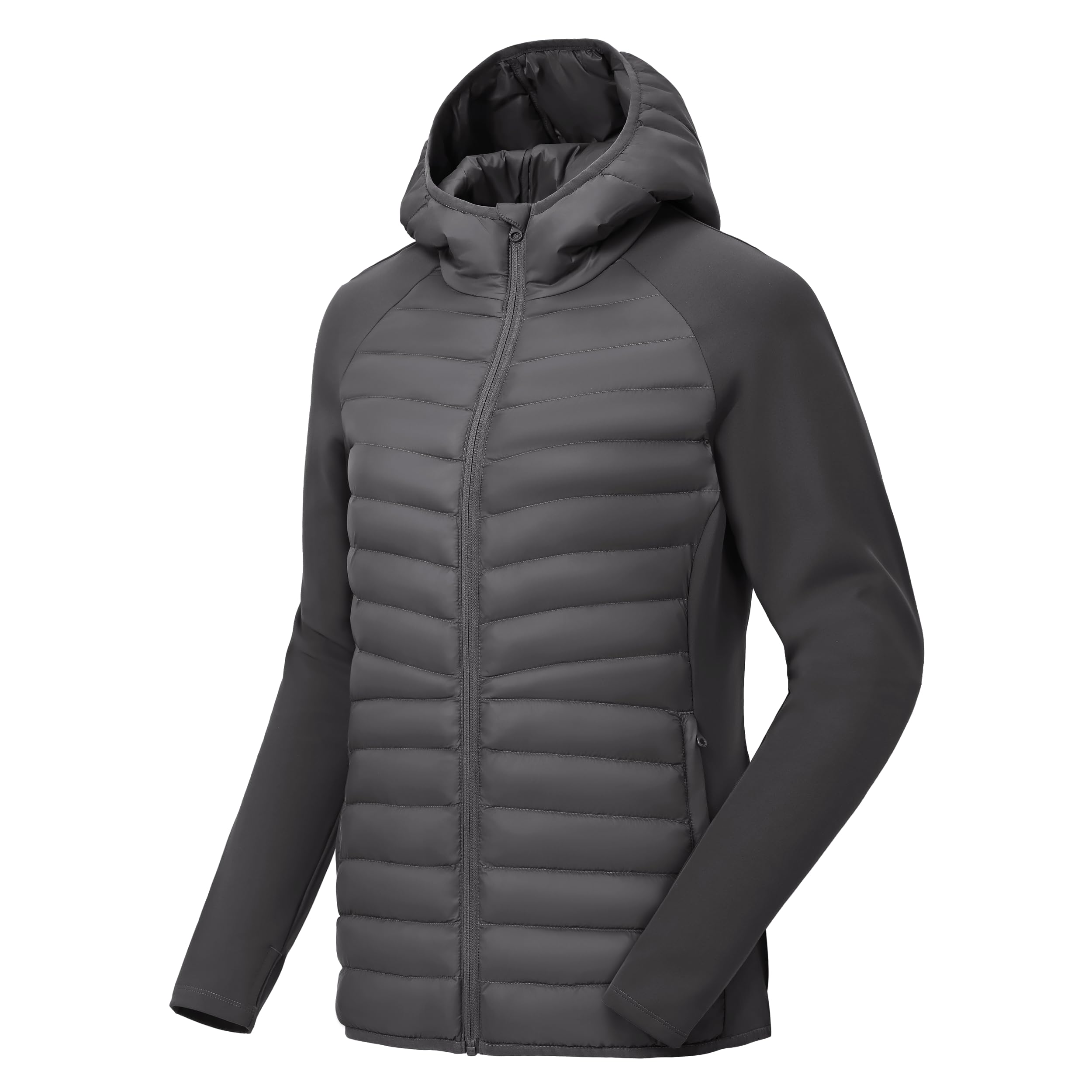 Women's Running Winter Puffer Jacket with Hood for Hiking Golf