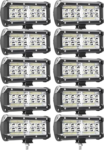 SAN YOUNG Barra de luz LED de 7 pulgadas 240 W 24000 lm luces LED para tractores luces de trabajo LED para camión 10 unidades de haz combinado de