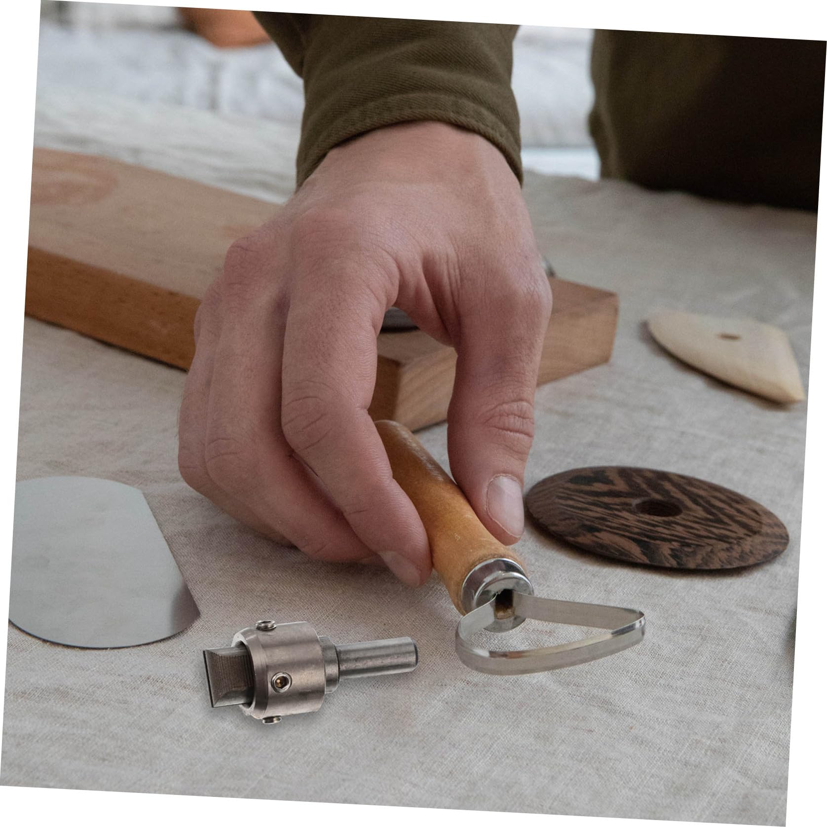 jojofuny Set di Punte in Acciaio da Trapano per Legno ad Alta Precisione Lama Argento per Realizzare Anelli e Targhette in Resina
