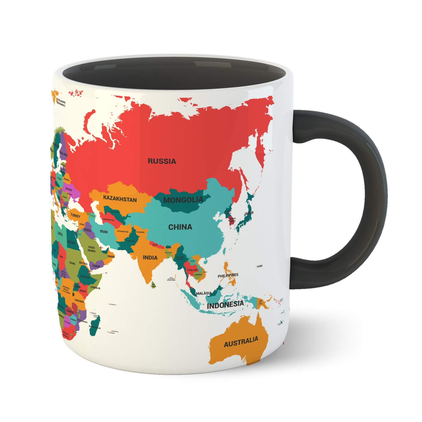 Sponsored Ad - World Map Printed Black Inner Colour Ceramic Coffee Mug- Best World Map Quotes, for Boy/Girl, Best Gift, Educational | Map, Geography, Travel, Political and Farewell, Return Gift School