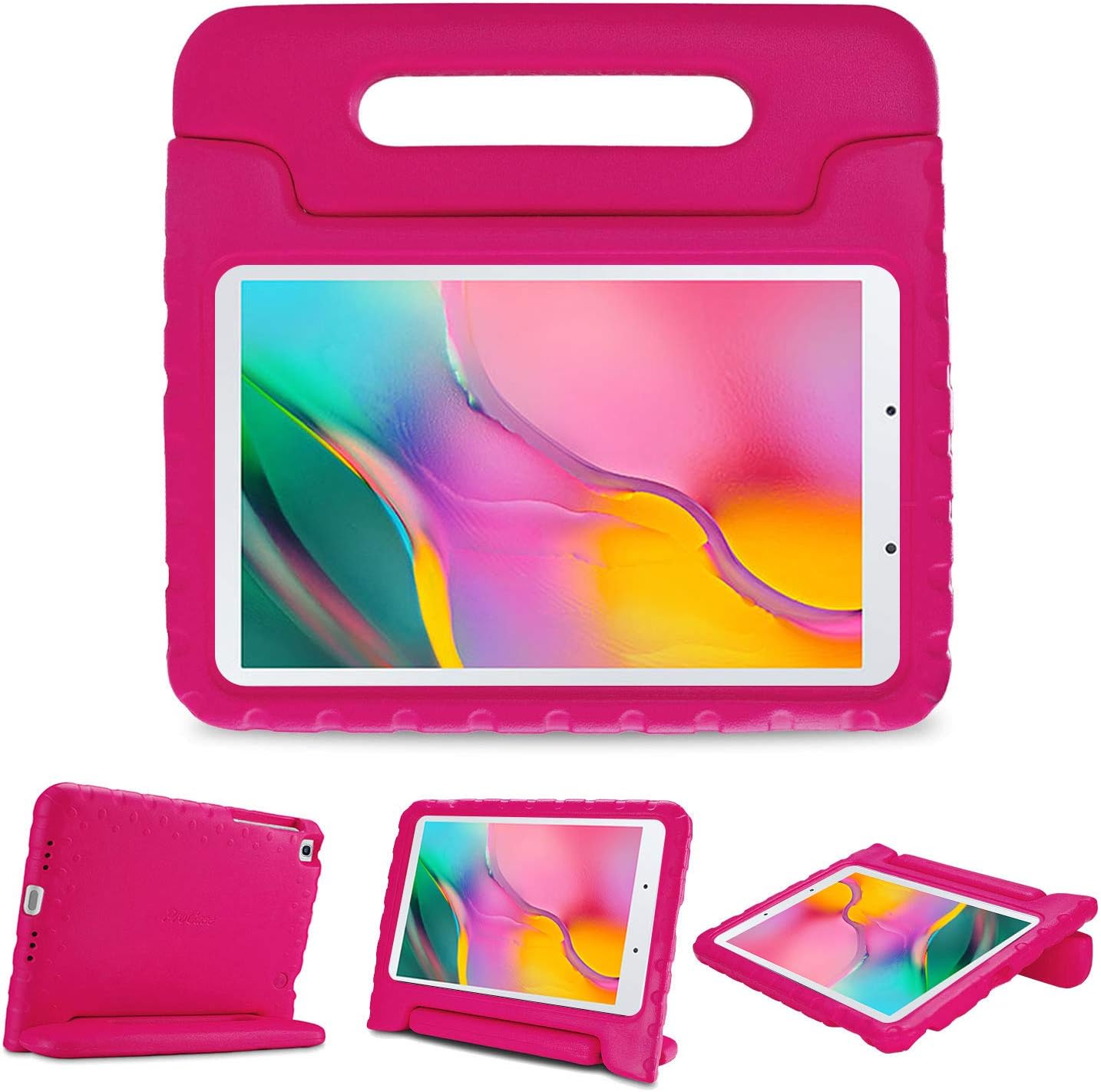 ProCase Kids Case for Galaxy Tab A 8.0 2019 T290 T295, Shockproof Convertible Handle Stand Cover Light Weight Kids Friendly Protective Case for 8.0 Inch Galaxy Tab A 2019 Without S Pen Model -Magenta