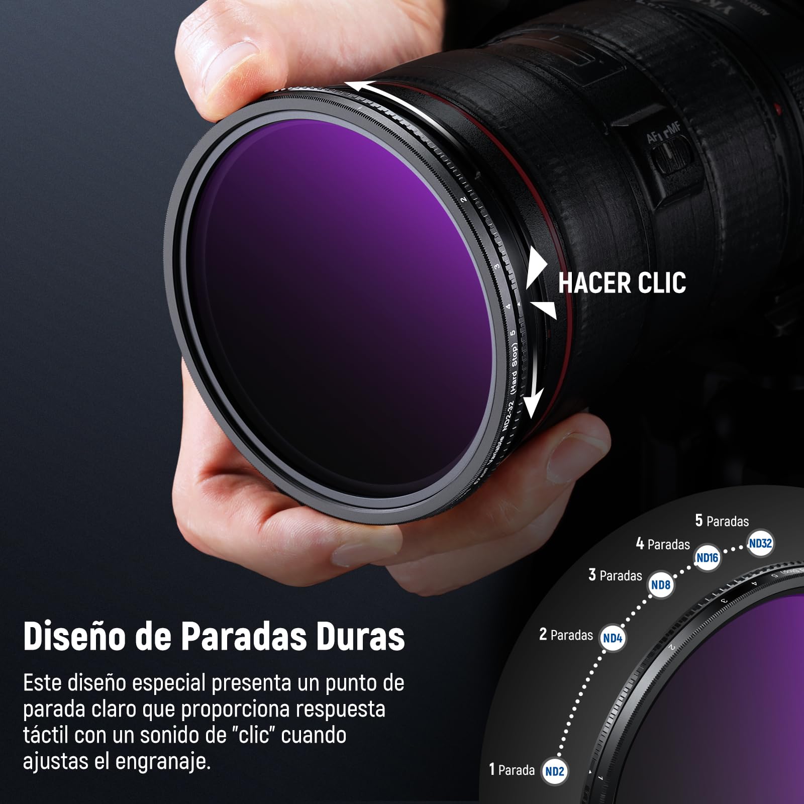 NEEWER Filtro ND variable de 67 mm de colores verdaderos ND2-32 (1-5 paradas), filtro de densidad neutra limitada, vidrio óptico HD multicapa, sin cruz, marco de aluminio, resistente al agua, arañazos