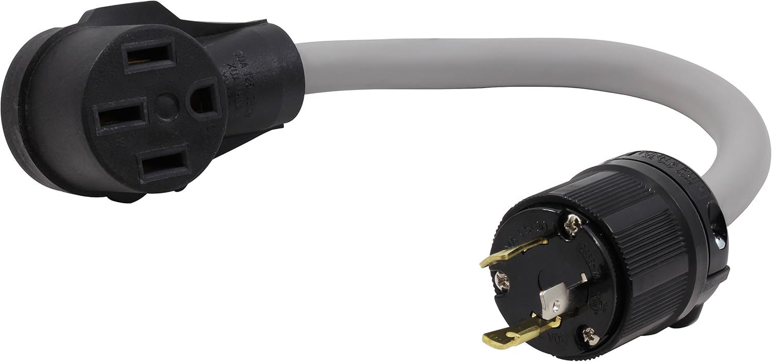 AC WORKS Electric Vehicle Charging Adapter for Tesla Use (L5-30 30A 1250V Locking to Tesla)