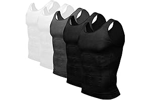Mens 5 Pack Compression Tank Tops - Slimming Tummy Vest