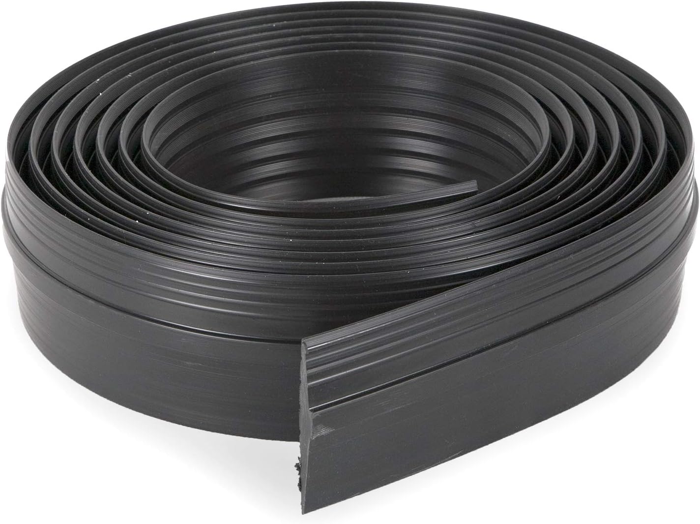 G-Floor 10' Vinyl Garage Threshold in Midnight Black Color for Sealing Gaps Between Overhead Doors and Garage Floors