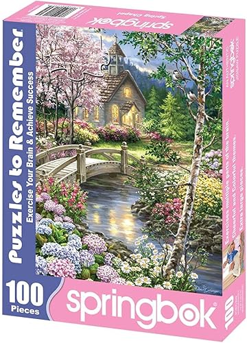 Miniatura 2 de Springbok Puzzle to Remember - Actividad de Alzheimer y Demencia - Rompecabezas de 100 piezas Capilla Primavera - Hecho en Estados Unidos