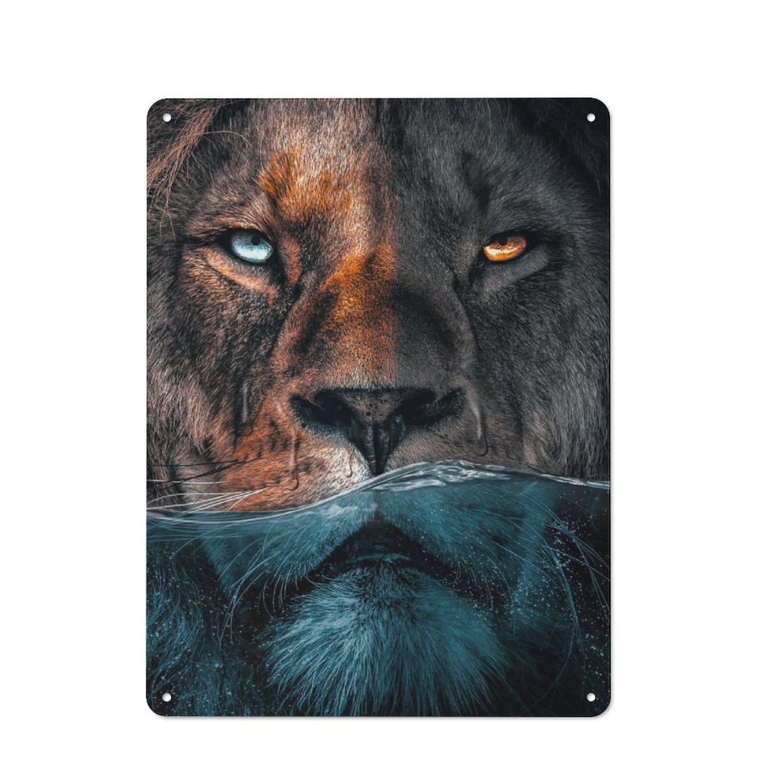Junmoney Badass Lion Retro Tin Sign 40X30cm For Bar Or Restaurant, For Collectors Of Retro Metal Wall Decor