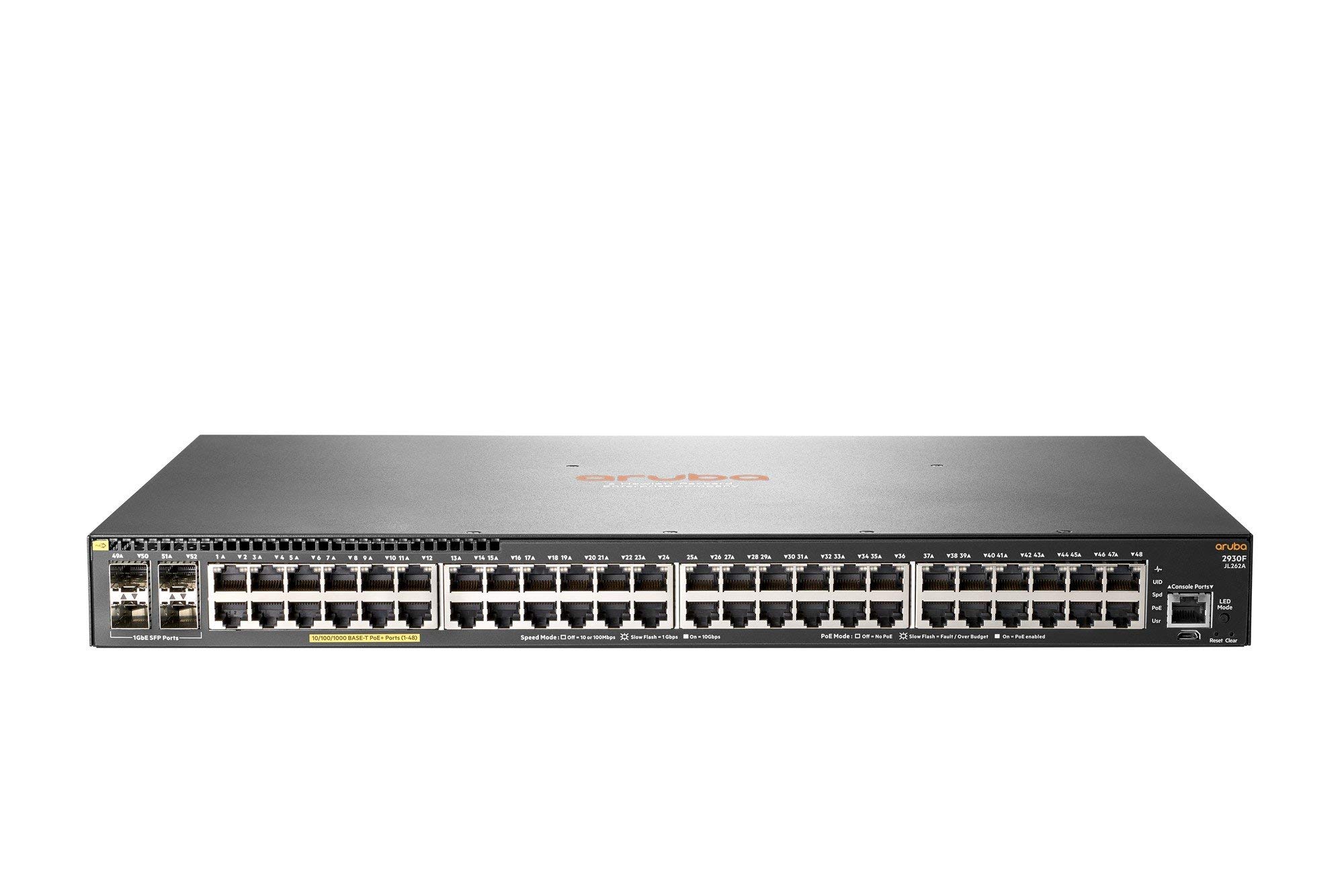 HP JL262A Aruba 2930F 48xG PoE+ 4SFP+ Network Managed Switch (Renewed)