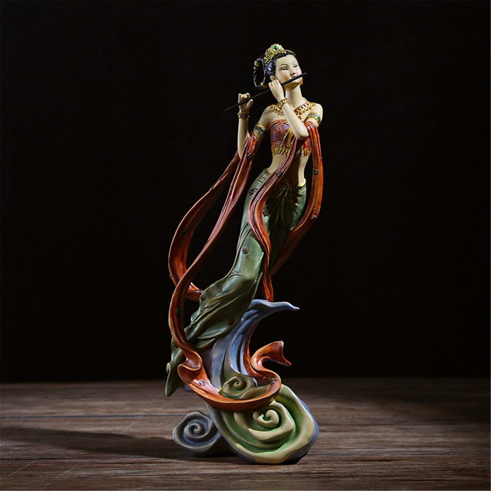 YunPengerChinese Style Home Decoration Flying Goddess Ornament Living Room & Office Decoration (31.5cm)