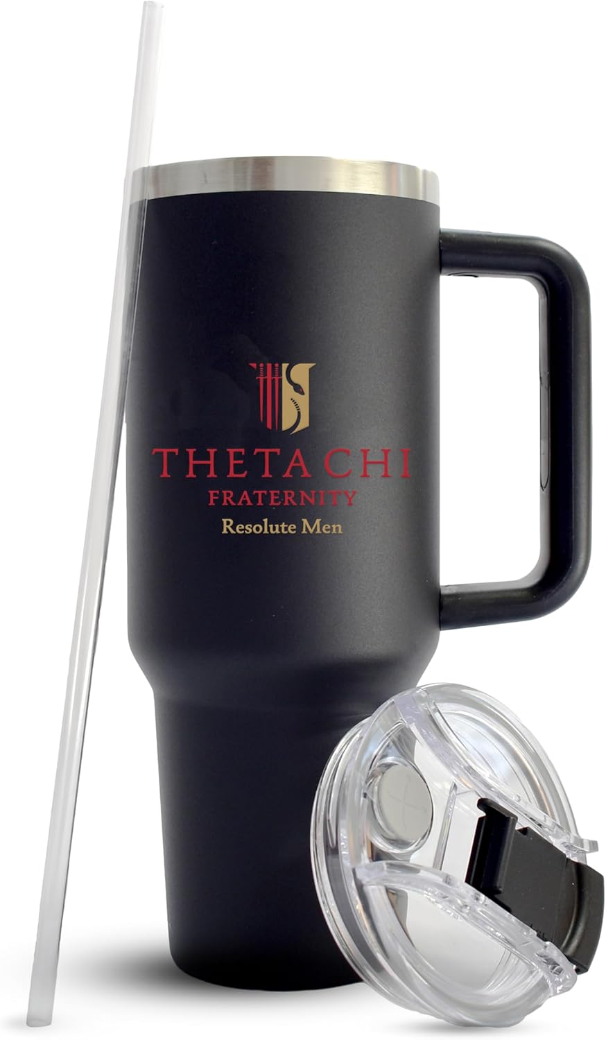 Sorority Shop Theta Chi Fraternity 40oz Tumbler with Handle - Quality Engraved Tumbler for Fraternity Brothers - Insulated Tumbler to Keep Your Drinks Cold or Hot for Hours