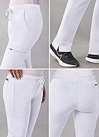 Vista 4 de Pantalones Adar Addition Scrubs, ropa quirúrgica, ajustados, con cordón, estilo cargo, para mujer