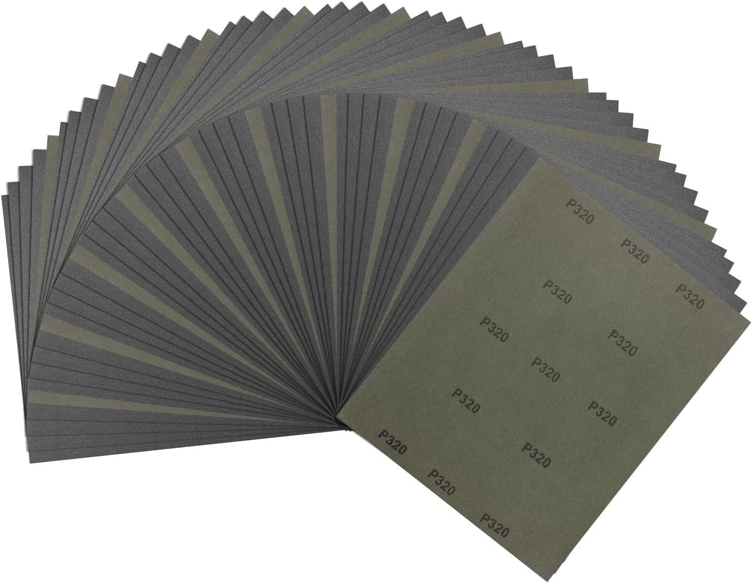 50pcs Sand Papers - [9 x 11 Inch x 320 Grits] Wet Dry Sandpaper Sheets for Metal Auto Wood Polishing and Scratches Removing, Silicon Carbide Abrasive