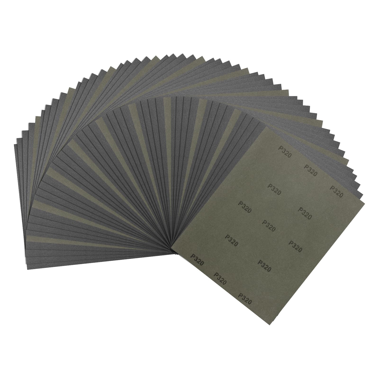 50pcs Sand Papers - [9 x 11 Inch x 320 Grits] Wet Dry Sandpaper Sheets for Metal Auto Wood Polishing and Scratches Removing, Silicon Carbide Abrasive