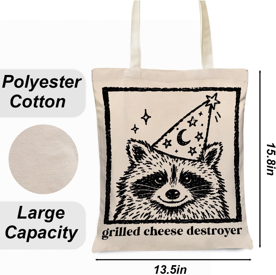 Decohim Dachshund Penguin Raccoon Tiger Cat Gifts Canvas Tote Bag, Funny Shoulder Bag for Women Friend Birthday Christmas image 4