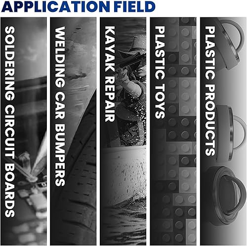Miniatura 5 de Allturn 50 varillas de soldadura de plástico negro para reparar parachoques de plástico, kayaks, TPO TEO PP, 9.1 pulgadas de longitud.