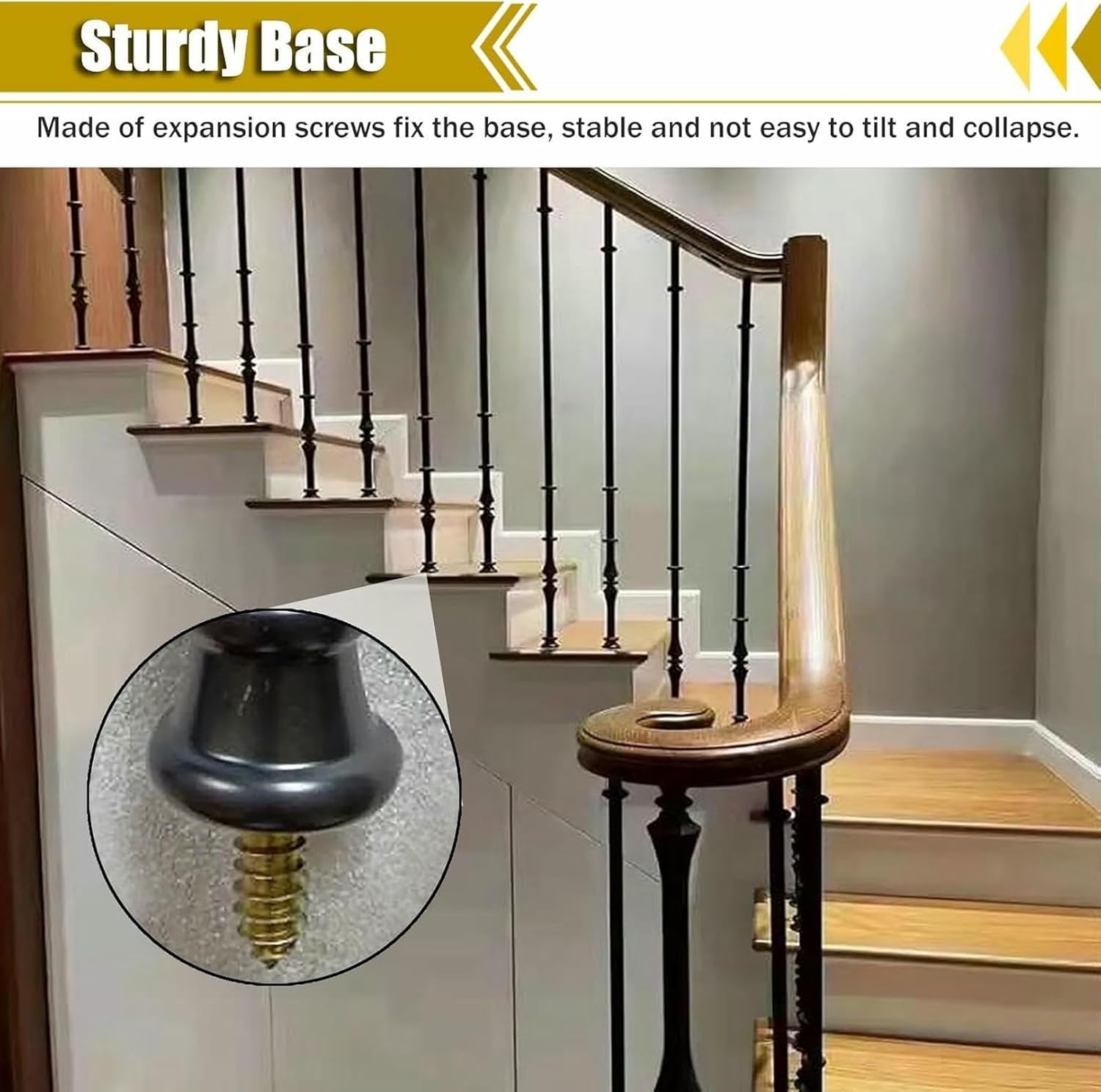 Black Iron Baluster Spindles Kit for Step Transition Handrails, Face Mount Stairs/Platform Safety Fencing Post, for Lofts/Villas/Porch