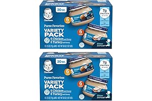 Gerber 2nd Foods Purees Variety Pack with Chicken Gravy & Turkey Gravy...