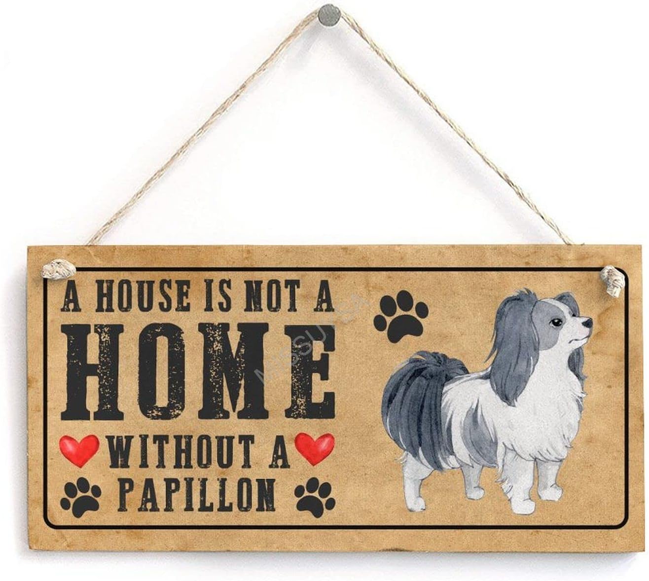 Wooden Signs, Rustic A House is Not A Home Without A Sign Plaque Pianted Vintage Farmhouse Decor Garden Outdoor Wall Art 10"x20",