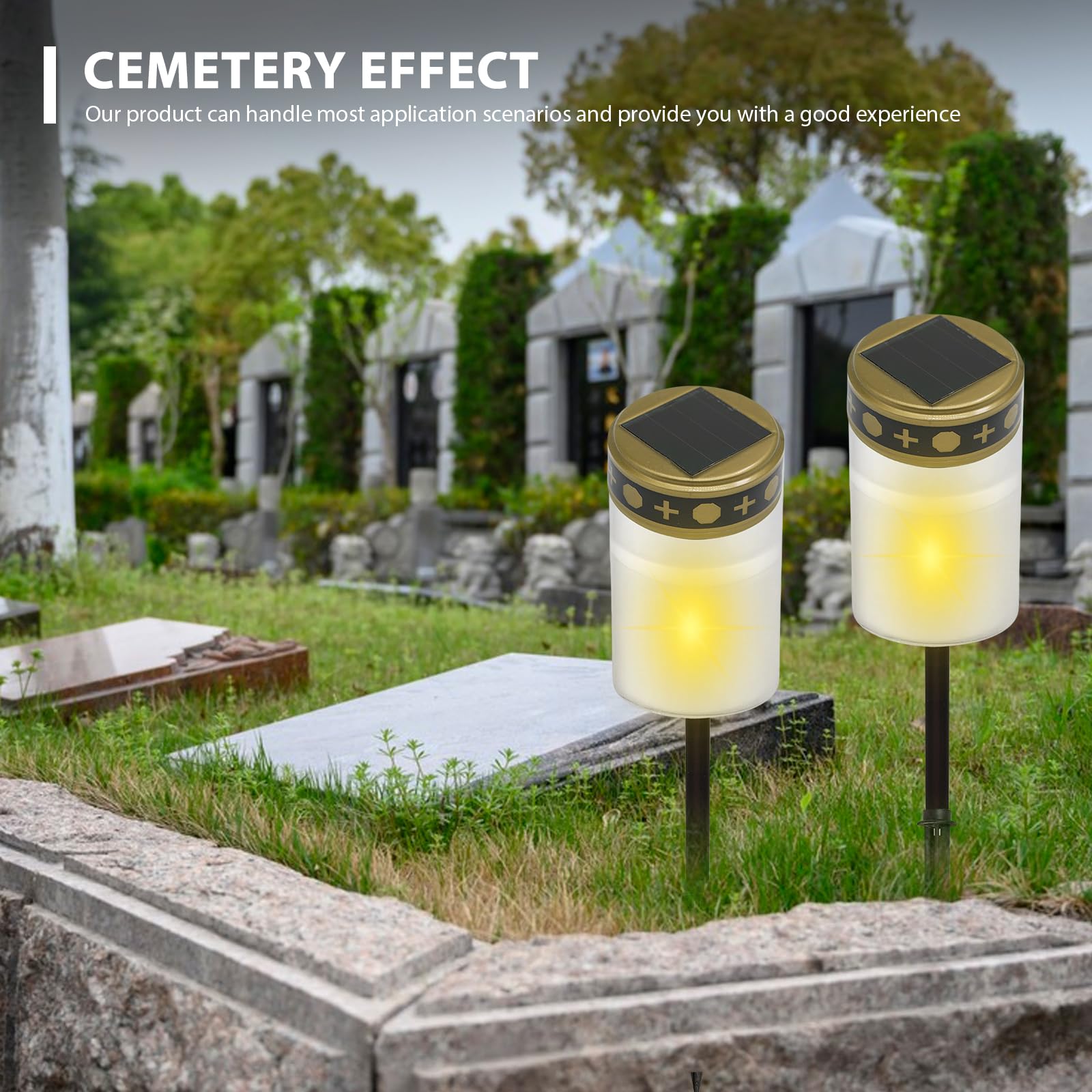 Lumini Cimitero LED 4 Pezzi - Impermeabili, Accensione Automatica, Effetto Fiamma Tremolante, 7x12cm - Foto 10