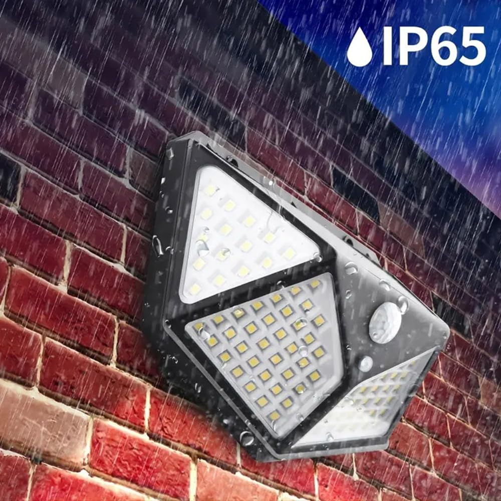 SET 8 PEZZI Lampade Luce Faretto Faro 100 LED Esterno Pannello Solare Energia Sensore Movimento Crepuscolare